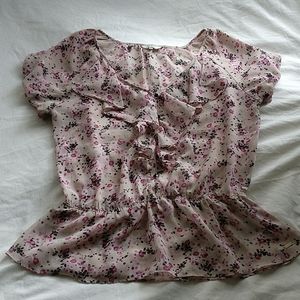 Guess pink&purple floral top 🌸